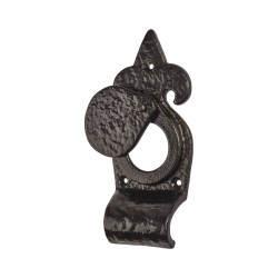 Elan Metalized Antique Black Iron Rim Cylinder Latch Cover Escutcheon - 144 x 63mm