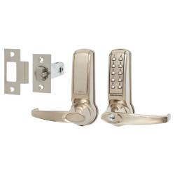 Codelocks CL4010 Digital Code Operated Lock and Latch with Key Override - Stainless Steel