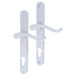 Fab & Fix Balmoral uPVC Scroll Multipoint Door Handle - 92mm c/c - RH - Premium Satin Silver