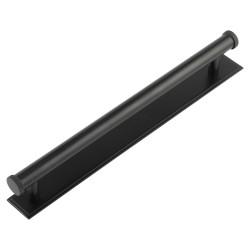 Hoxton by Frelan Wenlock 15mm Knurled T-Bar Cabinet Pull Handle on Stepped Backplate - 224mm c/c - Black
