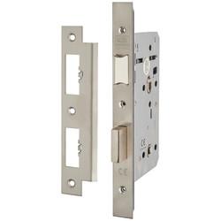 Union HD72 Heavy Duty DIN Bathroom Lock - 90mm Case - 60mm Backset - Square - Sat Stainless Steel