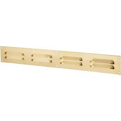 Hampstead Hooded Louvre Vent - 648 x 62mm - 9000mm² Free Air Flow - Polished Brass