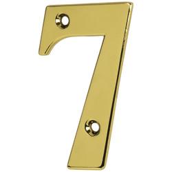 79mm Screw Fix Door Numeral - 7 - Polished Brass Effect
