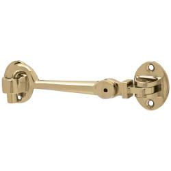 Hampstead Heavy Duty Cabin Hook & Eye - 100mm Length - Polished Brass