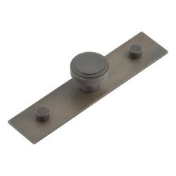 Hoxton by Frelan Cropley Stepped Round Cabinet Knob on Plain Backplate - 30mm Diameter - Dark Bronze