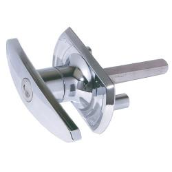 Sterling Garage Door Lock Handle - Diamond Spindle - 75 x 44mm - Nickel Plated