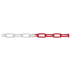 Welded Steel Chain - 6 x 42mm - 10m Length - Red/White