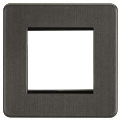Knightsbridge 1 Gang 2 Module Euro Screwless Faceplate - Smoked Bronze