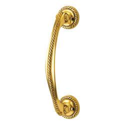 Georgian Polished Brass Rope Edge Offset Door Pull Handle - Screw Fix - 178 x 35mm