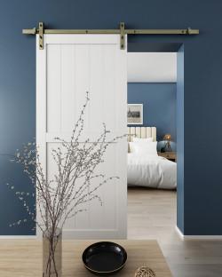 Klug Barn Strap Soft Open/Close Sliding Door Gear - 2000mm Track - 40-60kg Max Door - Antique Brass
