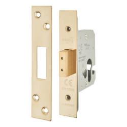 Altro Architectural Euro Profile Deadlock - 65mm Case - 44mm Backset - PVD Brass