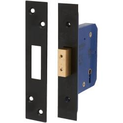 Altro Architectural 5 Lever Deadlock - 65mm Case - 44mm Backset - Radius - Matt Black