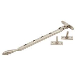 Altro Cast Reeded Casement Window Stay - 10"/250mm Length - Satin Nickel