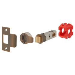 Jigtech Smartlatch Passage Bolt Through Tubular Latch - 57mm Backset - Antique Brass