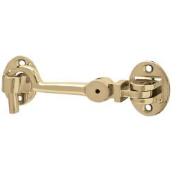 Hampstead Heavy Duty Cabin Hook & Eye - 75mm Length - Polished Brass