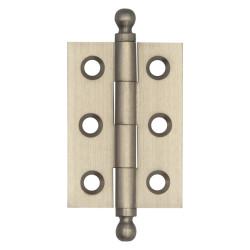 Hoxton by Frelan Solid Drawn Finial Butt Cabinet Hinge - 50 x 35 x 2.2mm - Satin Nickel - Pair