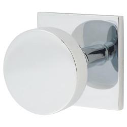 Heritage Brass by M Marcus Disc Cabinet Knob on Square Backplate - 32mm Diameter - Polished Chrome