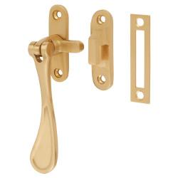 Carlisle Brass Victorian Mortice & Hook Plate Casement Window Fastener - Reversible - Satin Brass