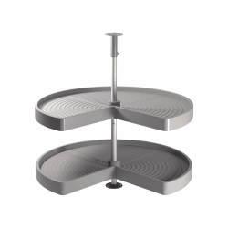 Emuca 3/4 Tray Carousel Set - Cabinet Width 800mm - Grey Plastic