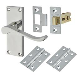Touchpoint Polished Chrome Budget Scroll Latch Door Handles Pack