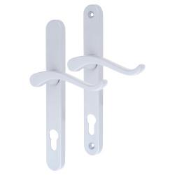 Fab & Fix Balmoral uPVC Scroll Multipoint Door Handle - 92mm c/c - LH - Premium Satin Silver
