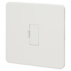 Knightsbridge 13A 1 Gang Screwless Flat Plate Unswitched Fused Spur - Matt White