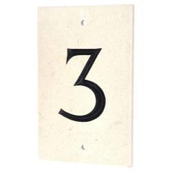 Limestone Screw Fix Door Numeral - 3 - 140 x 90mm - Natural Limestone