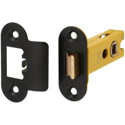 Altro Heavy Duty Bolt Through Tubular Latch - 78mm Case - 57mm Backset - Radius - Matt Black