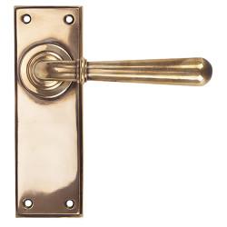 From The Anvil Polished Bronze Latch Door Handles - Newbury Range - 152 x 50mm