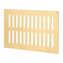 Hampstead Plain Slotted Vent - 229 x 152mm - 8170mm² Free Air Flow - Polished Brass