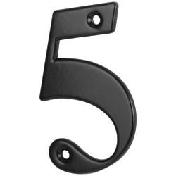 79mm Screw Fix Door Numeral - 5 - Black