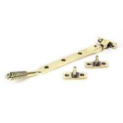 From The Anvil Reeded Casement Window Stay - 8"/200mm Length - Aged Brass