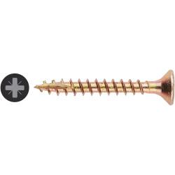 Vida All Purpose Pozi Countersunk Wood Screws - 3.5 x 30mm - Yellow Zinc - Pack of 200