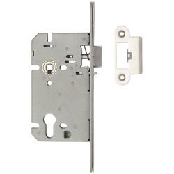 Altro DIN Euro Mortice Nightlatch - 85mm Case - 60mm Backset - Radius - Satin Stainless Steel