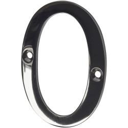 Altro 76mm Screw Fix Door Numeral - 0 - Black Nickel