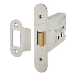 Altro Heavy Duty Bolt Through Flat Latch - 104mm Case - 82mm Backset - Radius - Satin Stainless Steel