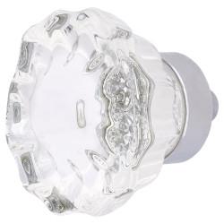 Altro Faceted Glass Cabinet Knob - 35mm Diameter - Polished Chrome