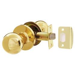 Touchpoint Polished Brass Bala Hotel Passage Mortice Door Knobset - 65mm Rose Diameter
