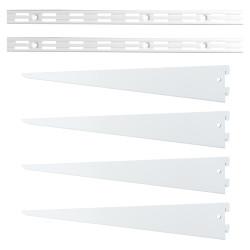 Altro Twin Slot Shelving Kit - 2 x 1500mm Shelf Wall Uprights & 4 x 470mm Shelf Brackets - White