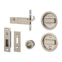 Klug Round Flush Handle Set with Latch - Stainless Steel Grade 304 - Satin Stainless Steel