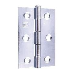 Loose Pin Steel Butt Door Hinge - 75 x 50mm - Bright Zinc Plated - Pair