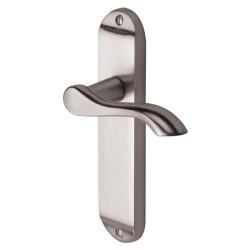 M Marcus Satin Chrome Scroll Latch Door Handles - Aurora Range - 183 x 42mm