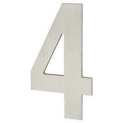 Altro 100mm Concealed Screw Fix Door Numeral - 4 - Satin Stainless Steel