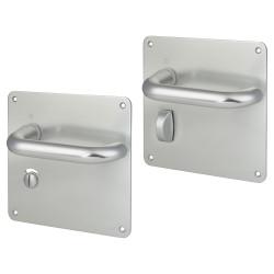 Altro Satin Aluminium 20mm Return to Door Bathroom Door Handles - 160 x 160mm - LH