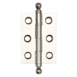 Hoxton by Frelan Solid Drawn Finial Butt Cabinet Hinge - 50 x 35 x 2.2mm - Polished Nickel - Pair