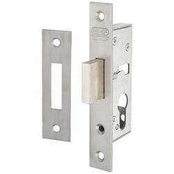 Nemef 9600 Narrow Style Euro Deadlock - 40mm Case - 25mm Backset - Satin Stainless Steel