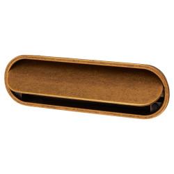 Altro Eccles Oval Flush Cabinet Pull Handle - 150 x 47mm - Antique Brass