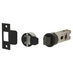 Altro Quick Latch Passage Bolt Through Tubular Latch - 71mm Case - 57mm Backset - Round - Matt Black