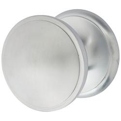 Heritage Brass by M Marcus Satin Chrome Round Centre Door Knob - 81mm Rose Diameter