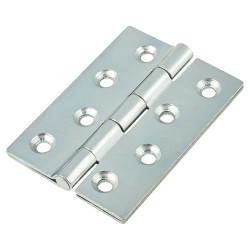 Double Pressed Steel Butt Door Hinge - 100 x 73mm - Zinc Plated - Pair
